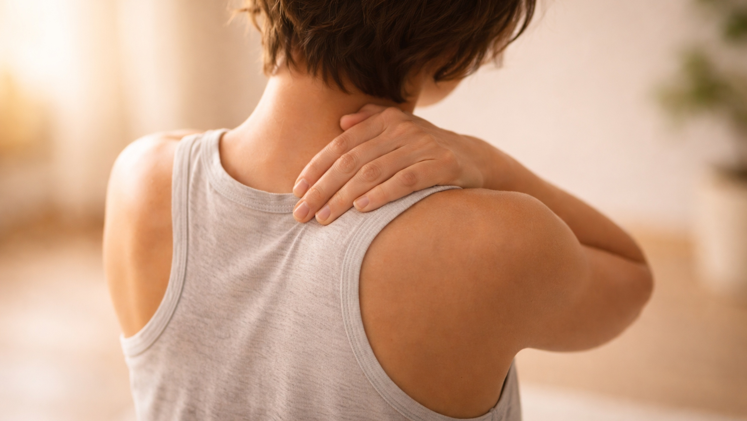 Woman with mid back pain looking for chiropractor in Mesa, AZ